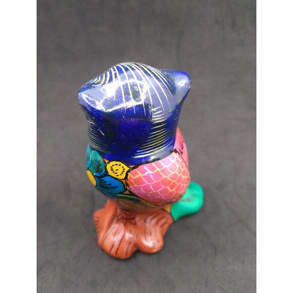Vtg. Unmarked Mexican Folk Art Talavera Pottery Painted Owl Figurine Alm.3.5" - Picture 14 of 14
